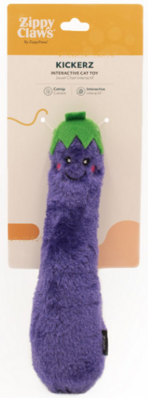 ZippyClaws Kickerz Eggplant Cat Toy