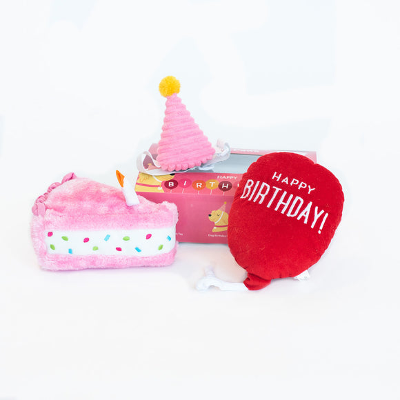 ZippyPaws Birthday Box Pink 3pk