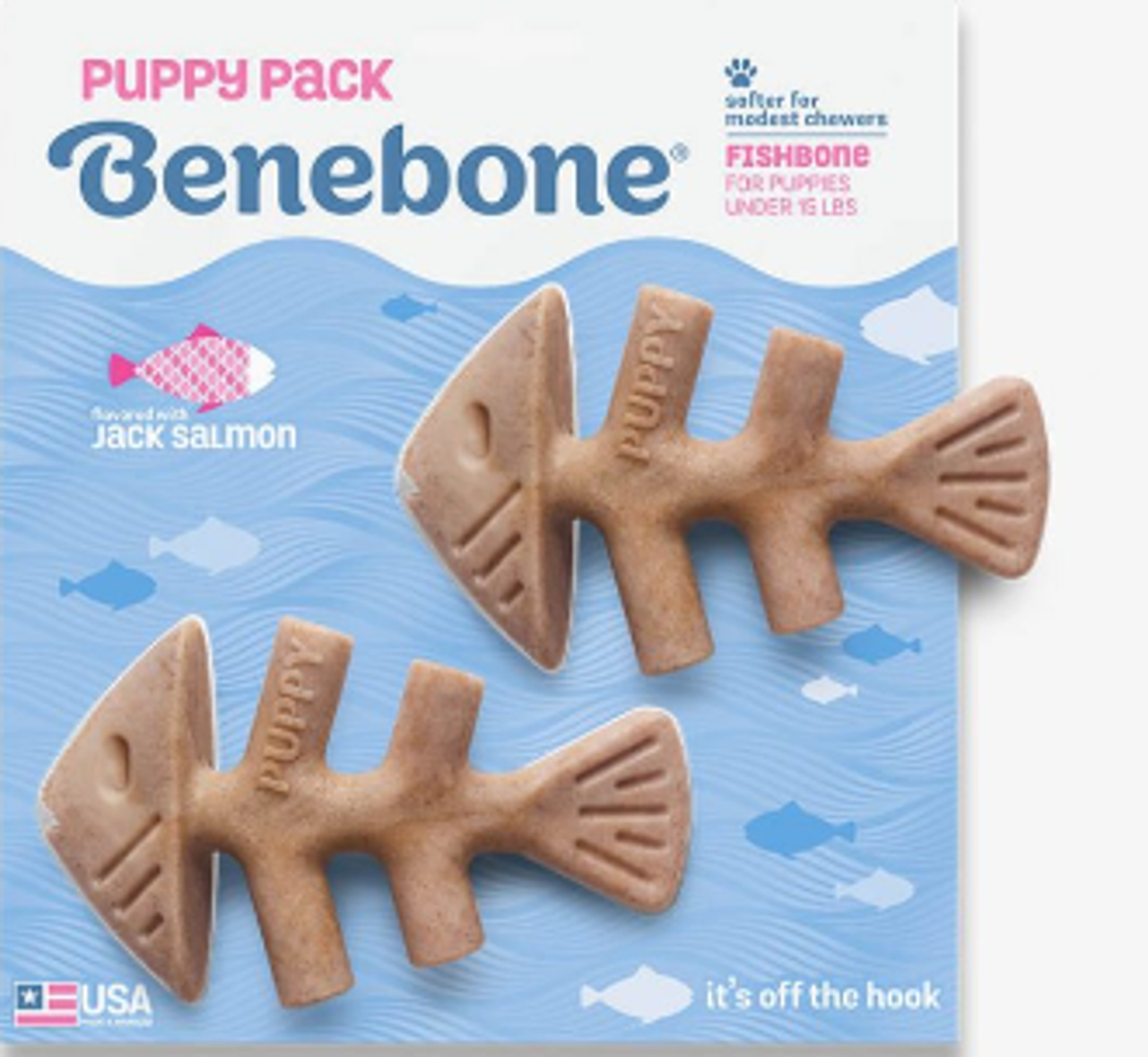 Benebone Fishbone Tiny Puppy, 2pk