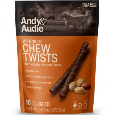 Andy & Audie All-Natural Chew Twists  Roasted Peanut 6oz