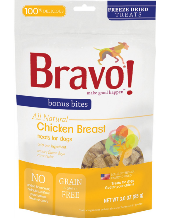 Bravo! Bonus Bites Freeze Dried Chicken Breast 3 oz