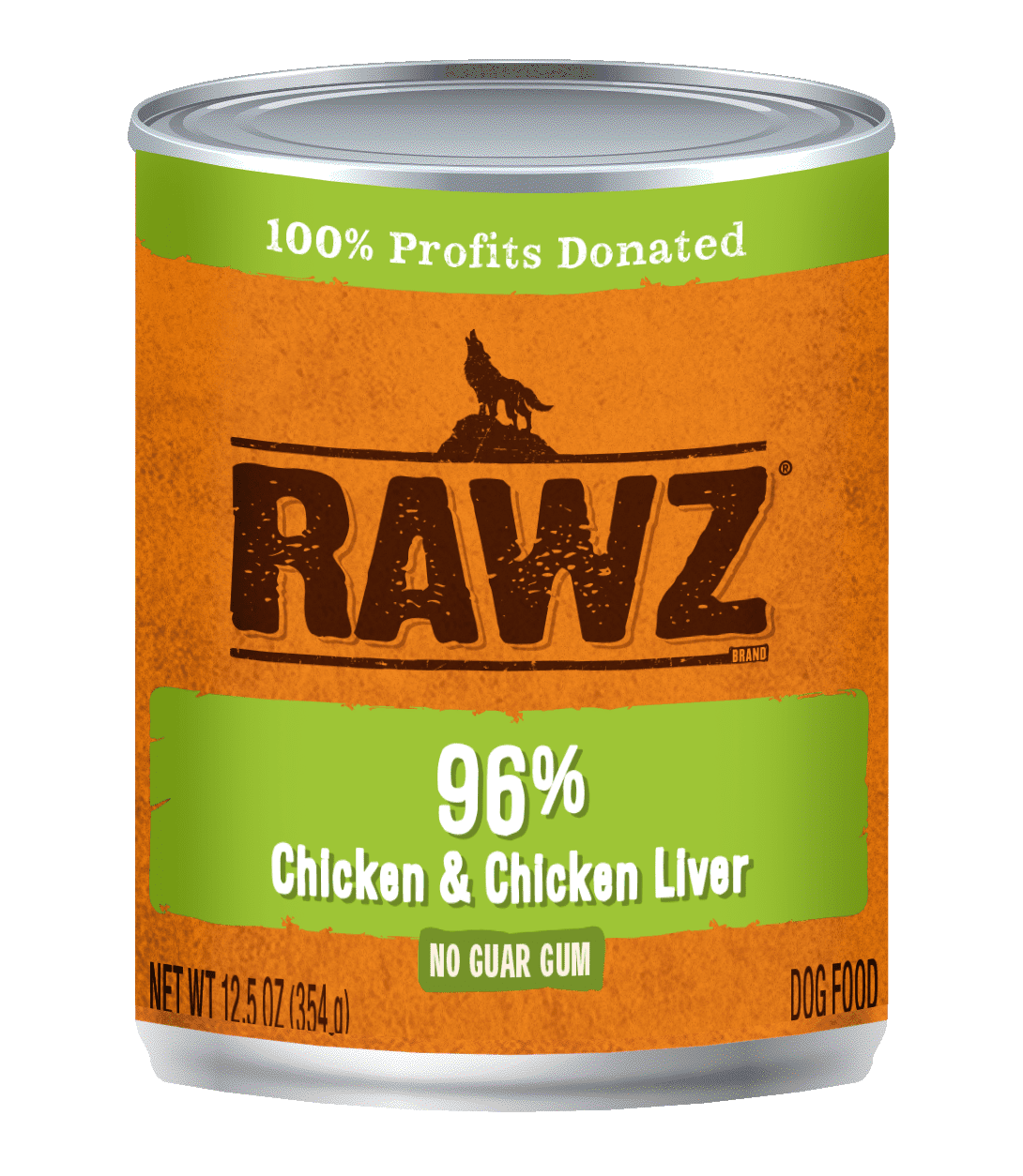 Rawz Canned Dog Food 12.5 oz Pate 96% Chicken and Liver