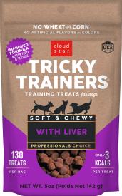 Cloud Star Tricky Trainers Soft & Chewy Dog Treats, Liver, 5 oz. Pouch