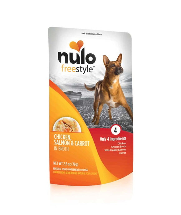 Nulo, Freestyle Puppy & Adult Chicken, Salmon & Carrot Recipe Dog Food Pouch,