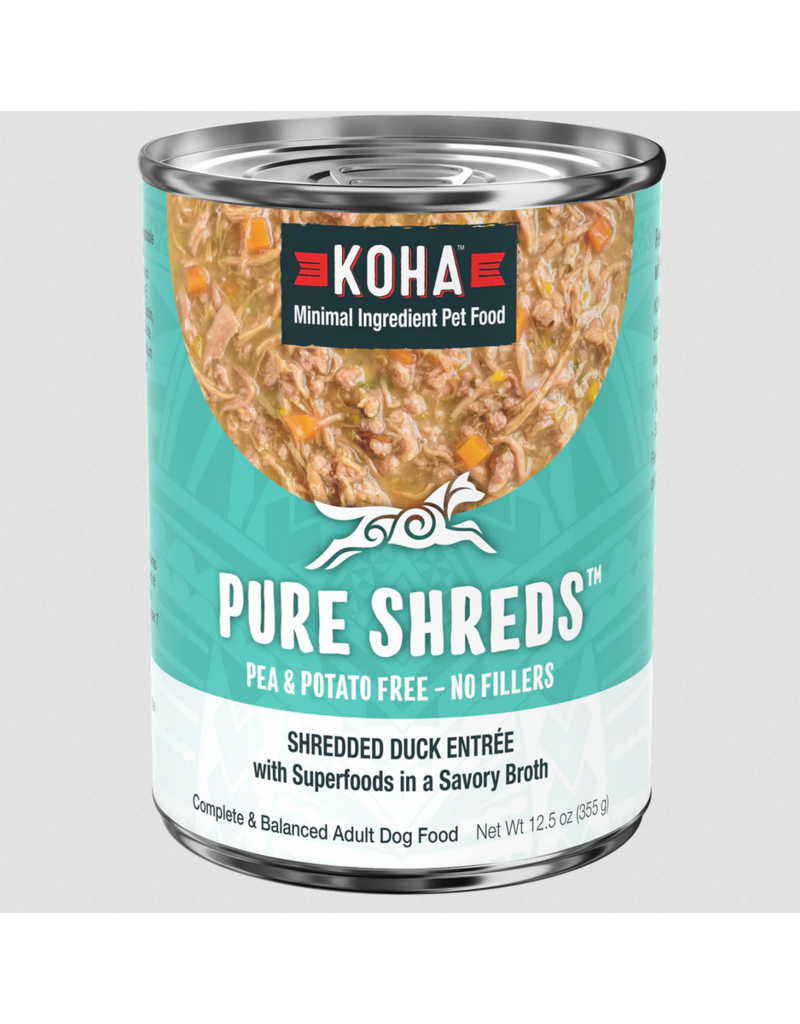 Koha Pure Shreds Dog Food Duck Entree 12.5 oz single