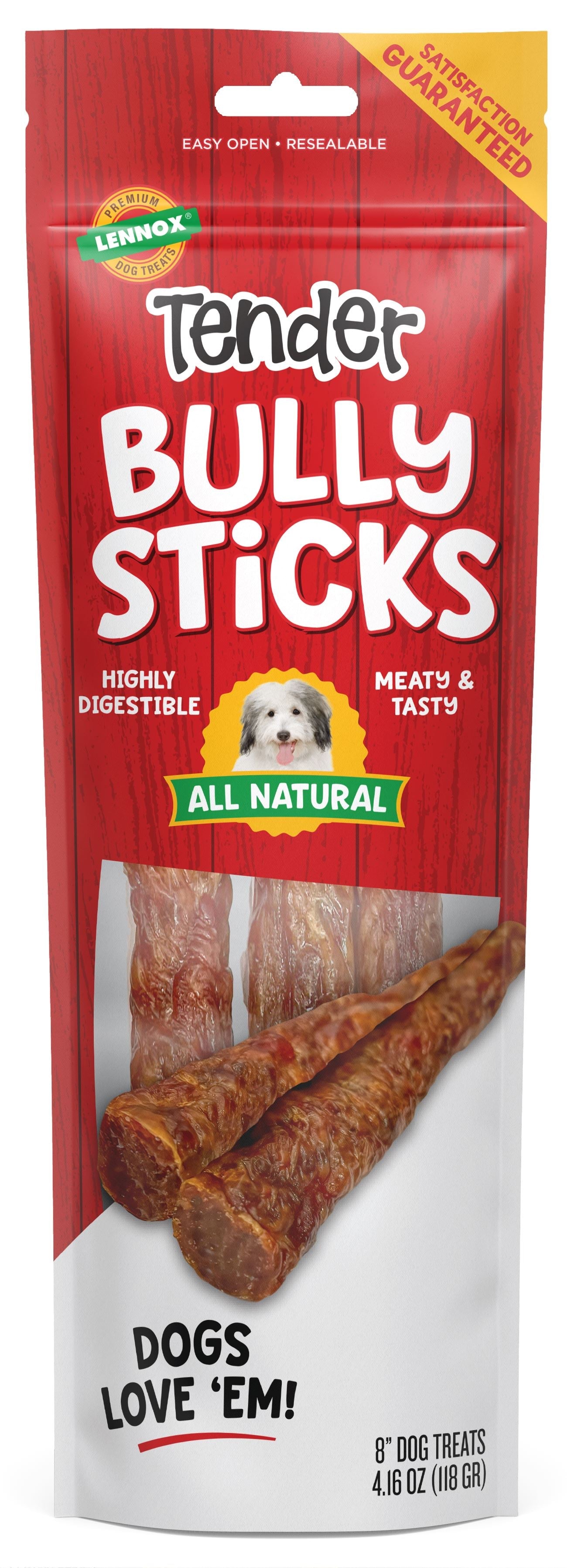 Lennox Tender Bully Sticks Dog Treat - 8 in - 4.16 Oz