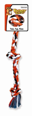 Flossy Chews Cottonblend Color 3-Knot Rope Tug Large