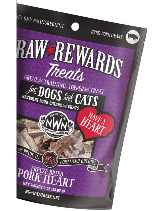 Northwest Naturals Raw Rewards Treats | Pork Heart 10 oz