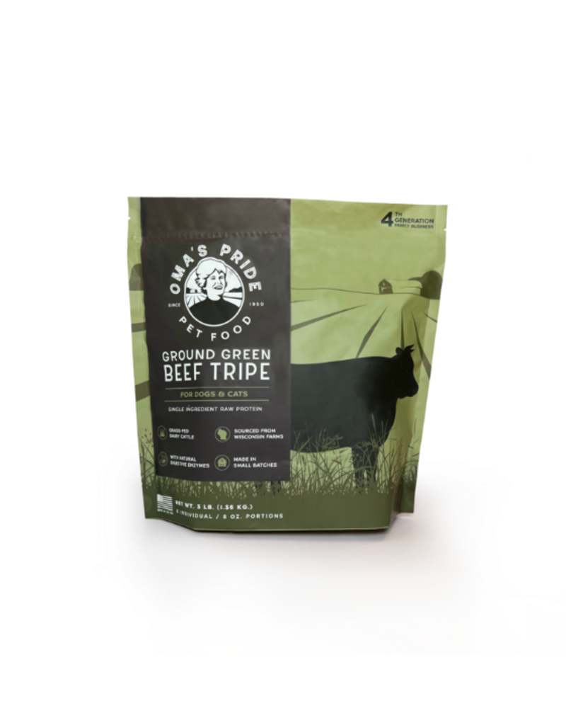 Oma's Pride Raw Frozen Food | Green Tripe Patties 3 lb