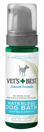 Vet's Best Waterless Dog Bath | Shampoo for Dogs | No-rinse Foaming Formula | 5 oz