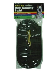 Four Paws Cotton Web Dog Lead Black 20 Feet