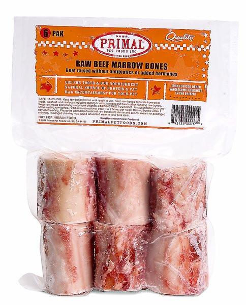 Primal Raw Beef Bones 2 in. 6 Pack (2.5 lbs)