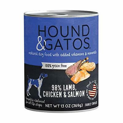 Hound & Gatos Wet Dog Food 98% Lamb Chicken & Salmon 13oz can