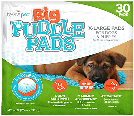 TevraPet Big Puddle Pads for Dogs Extra 26x30in Large 30pk
