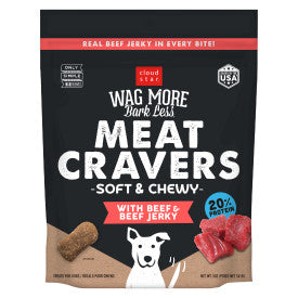 Cloud Star Wag More Bark Less Meat Cravers Soft Chews Dog Treats, Beef 5 oz. Bag