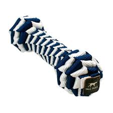 Tall Tails Navy Braided Bone Toy 9in