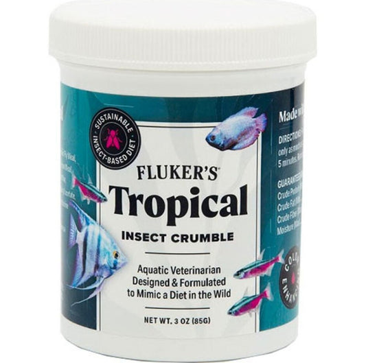 Fluker's Tropical Fish Crumble Insect Based Fish Food 3oz