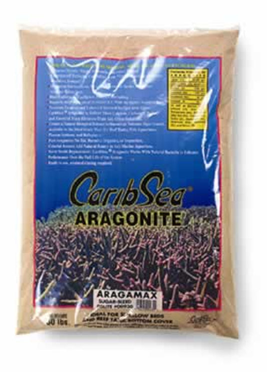 Caribsea Aragamax Sugar Sized Sand Dry Aragonite, 30 Pound