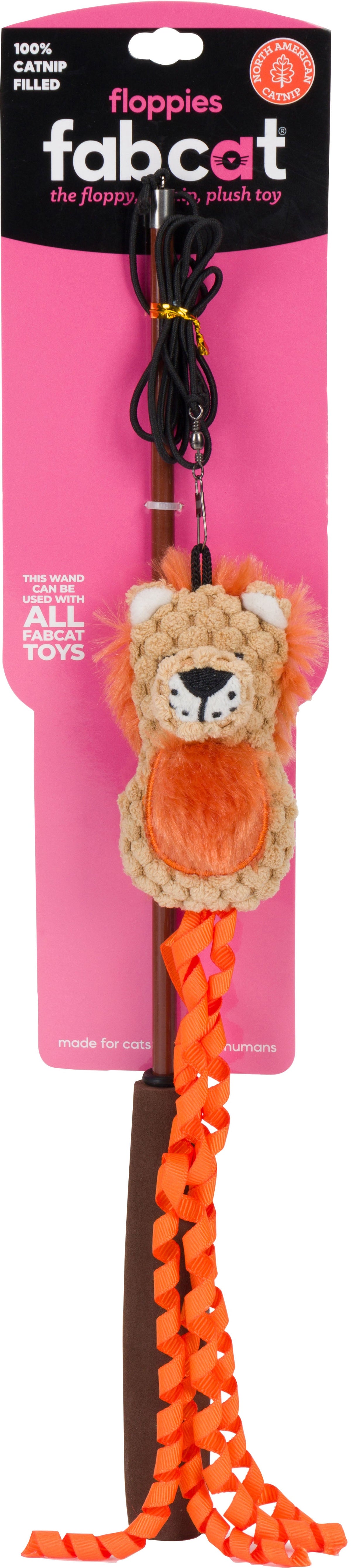Fabcat Cat Toy Floppy Lion Teaser For Cats