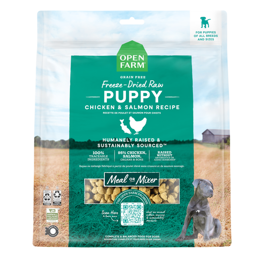 Open Farm Puppy Recipe Freeze-Dried Raw Morsels For Dogs 13.5oz Bag