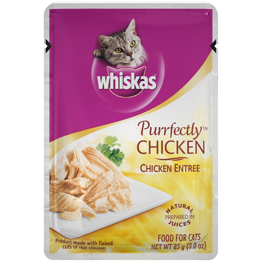 Whiskas Wet Cat Food Chicken Entree Flavor, 3oz pouch