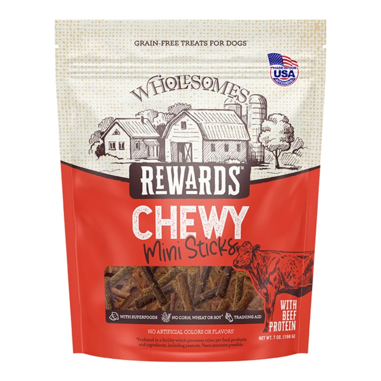 Sportmix Dog Wholesomes Rewards Chewy Beef Mini Sticks Dog Treat 7oz