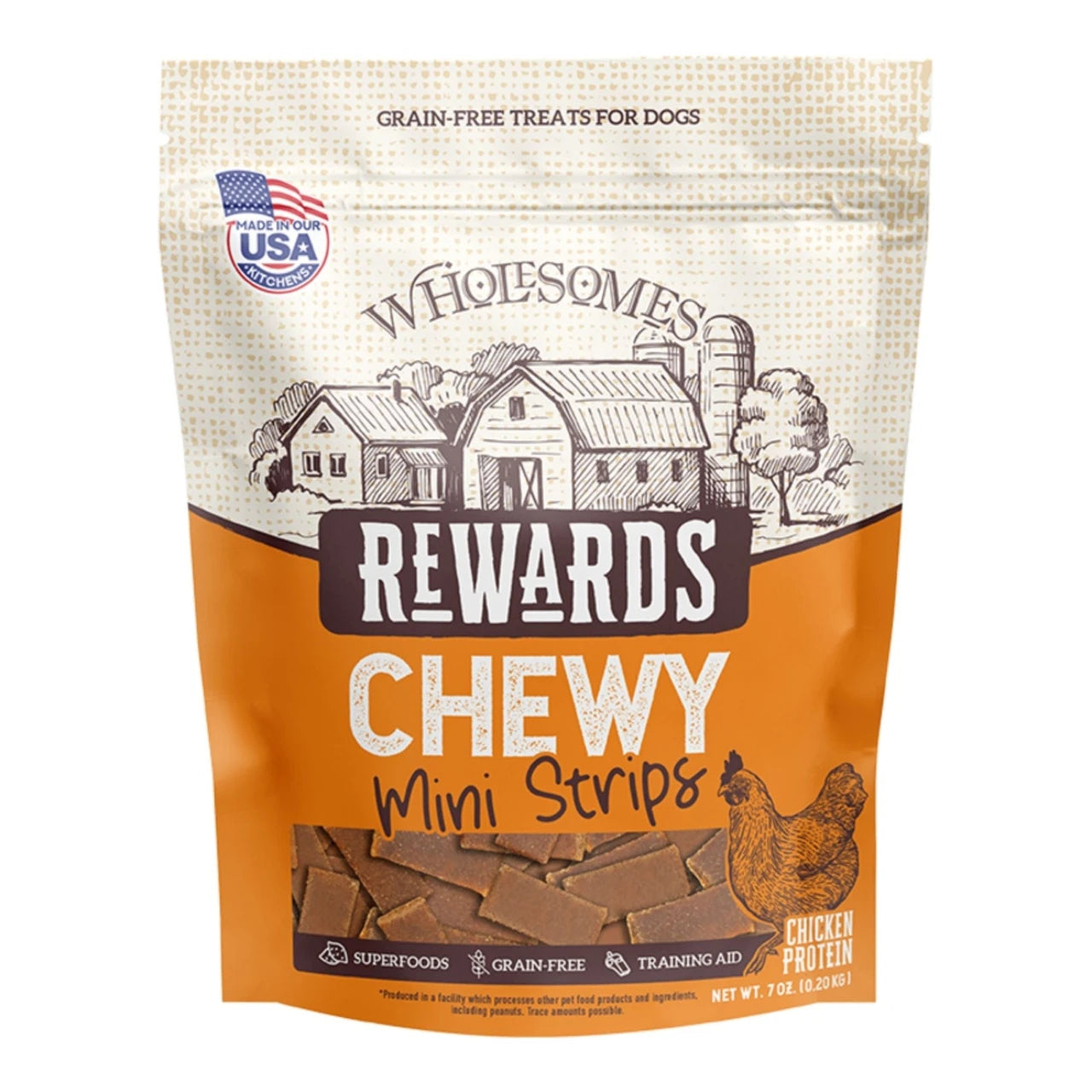 Sportmix Dog Wholesomes Rewards Chewy Chicken Mini Strips Dog Treat 7oz
