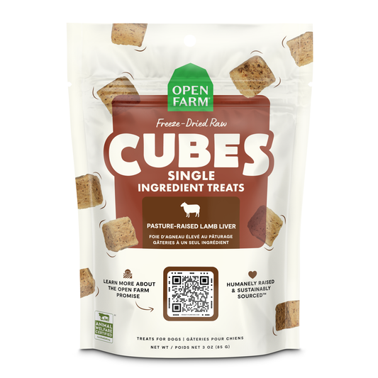 Open Farm Cubes Lamb Liver Single Ingredient Treats For Dogs 3oz Bag