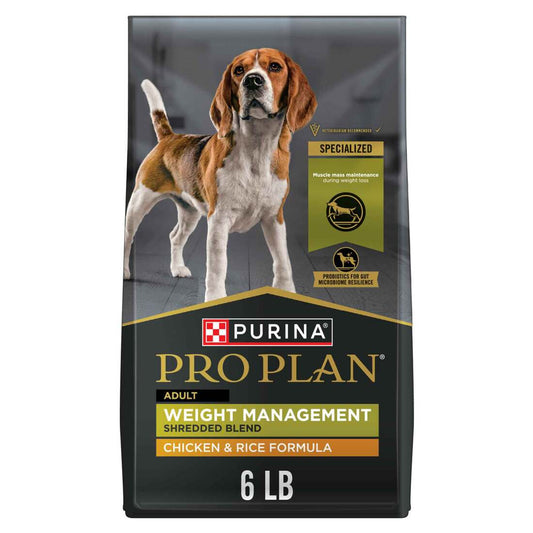 Purina Pro Plan Weight Management Dog Food Dry Chicken and Rice Formula 6lb Bag