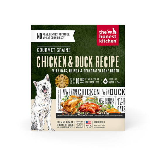 The Honest Kitchen Dehydrated Gourmet Grains Chicken & Duck Dog Food 4lb
