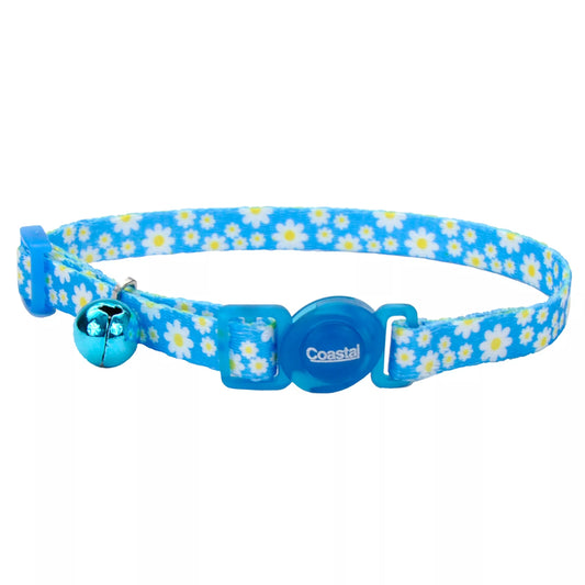 Coastal Safe Cat 3/8in Wide 8-12in Fashion Breakaway Collar Daisy Blue