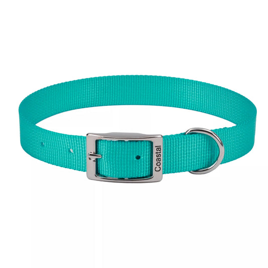 Coastal Single Ply 5/8in Wide 12in Dog Collar Teal