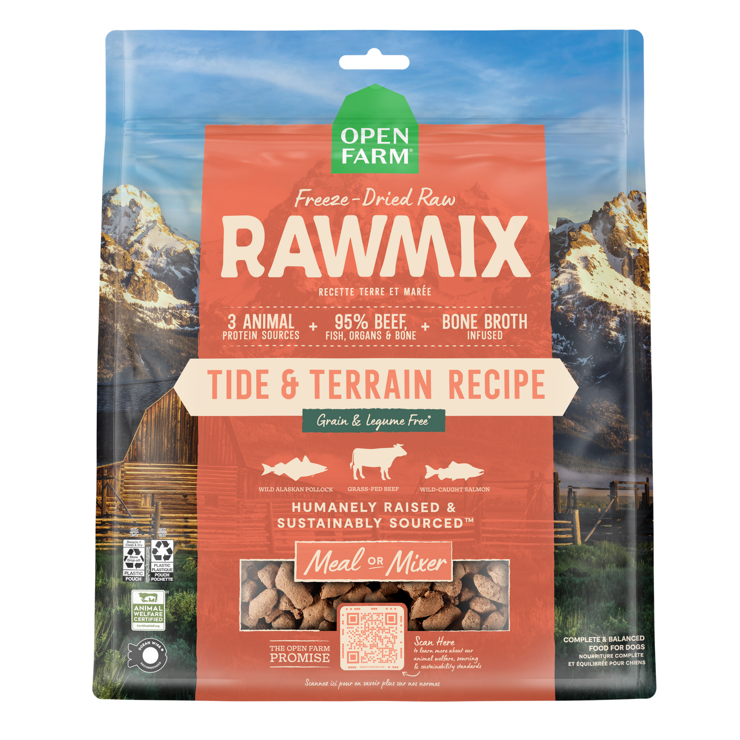 Open Farm Rawmix Tide & Terrain Recipe Freeze-Dried Raw For Dogs 13.5oz Bag