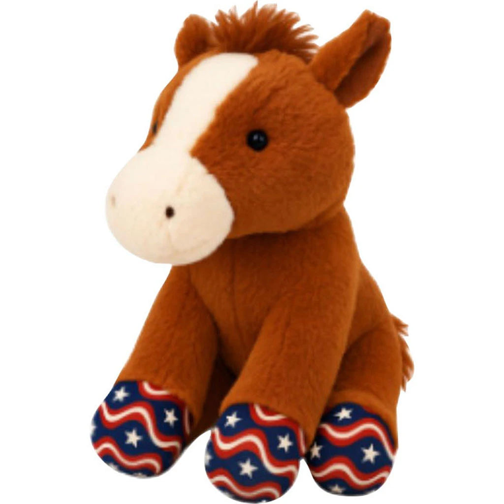 Multipet Jumbo Brown Americana Horse Plush Dog Toy