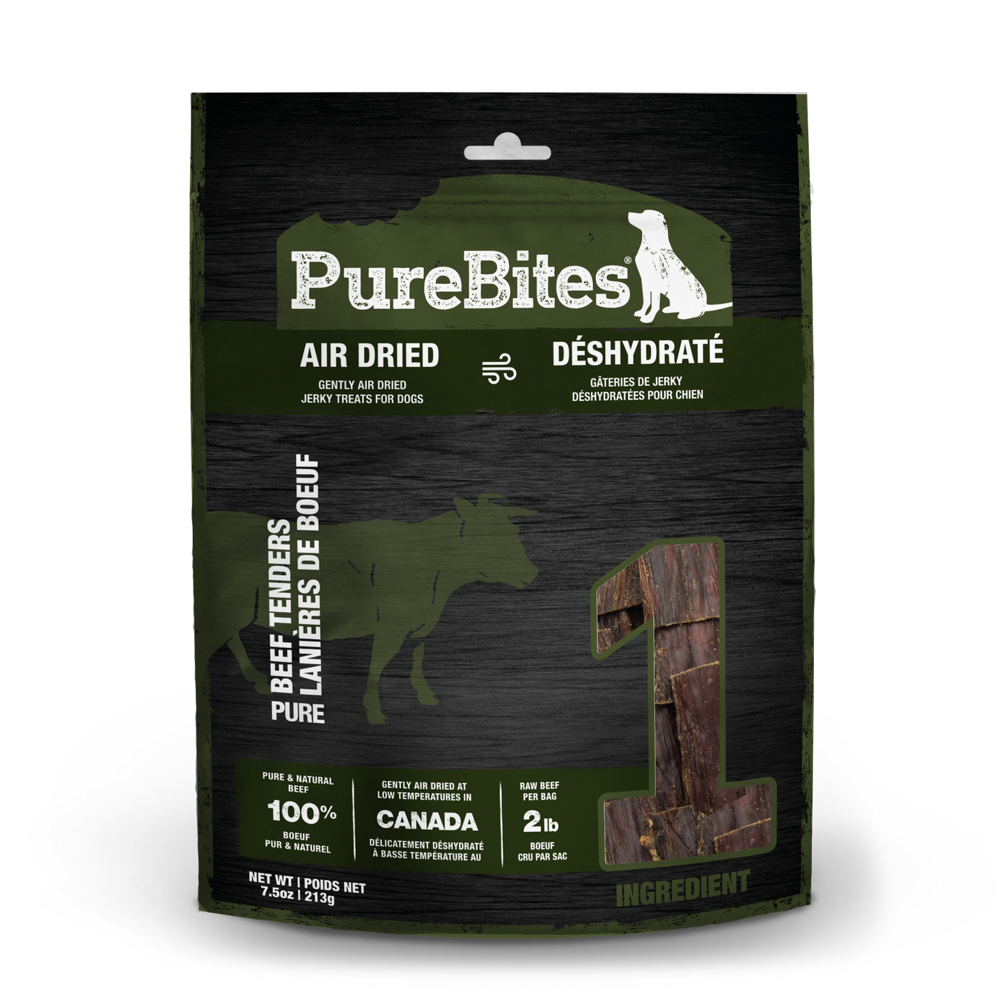 PureBites Air Dried Beef Jerky Dog Treats 7.5oz