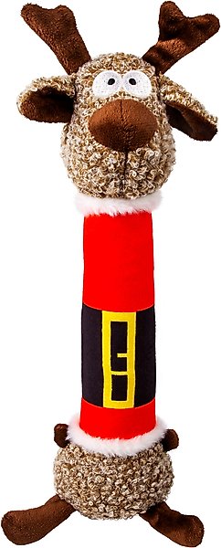 KONG Holiday Shakers Luvs Reindeer Squeaky Plush Dog Toy Medium