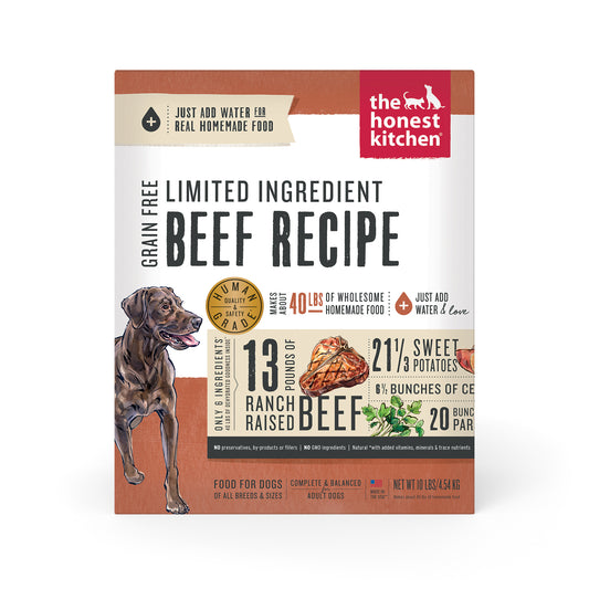 Honest Kitchen Dehydrated Limited Ingredient Beef Dog Food, 10lb Box