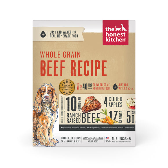 The Honest Kitchen Dehydrated Whole Grain Beef Dog Food 10lb