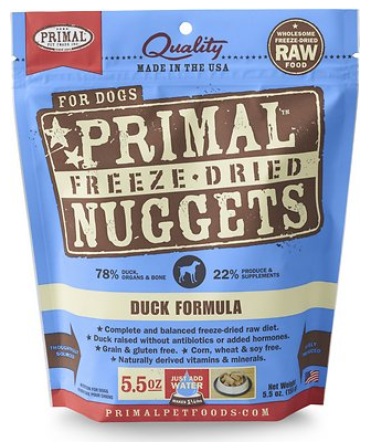 PRIMAL PET FOODS, INC. DOG FREEZE DRIED DUCK NUGGETS