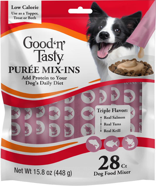 Good 'N' Tasty Puree Mix Ins for Dogs 7ct Salmon and Tuna