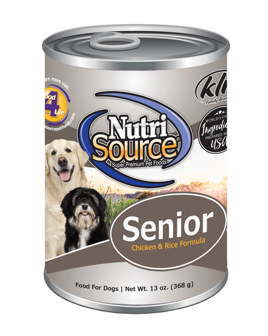NutriSource Senior Chicken & Rice Wet Dog Food, 12.3 Oz