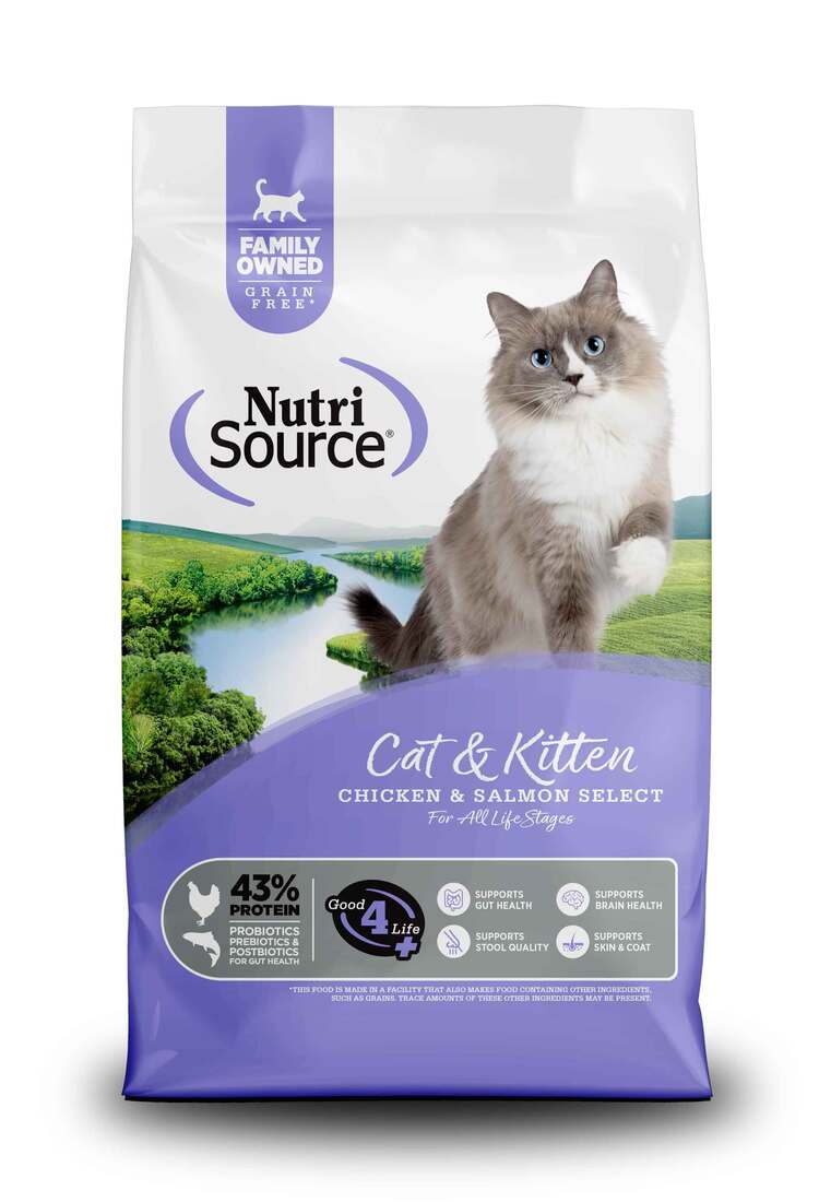 NutriSource Grain Free Chicken and Salmon Dry Cat Kitten Food 12lb