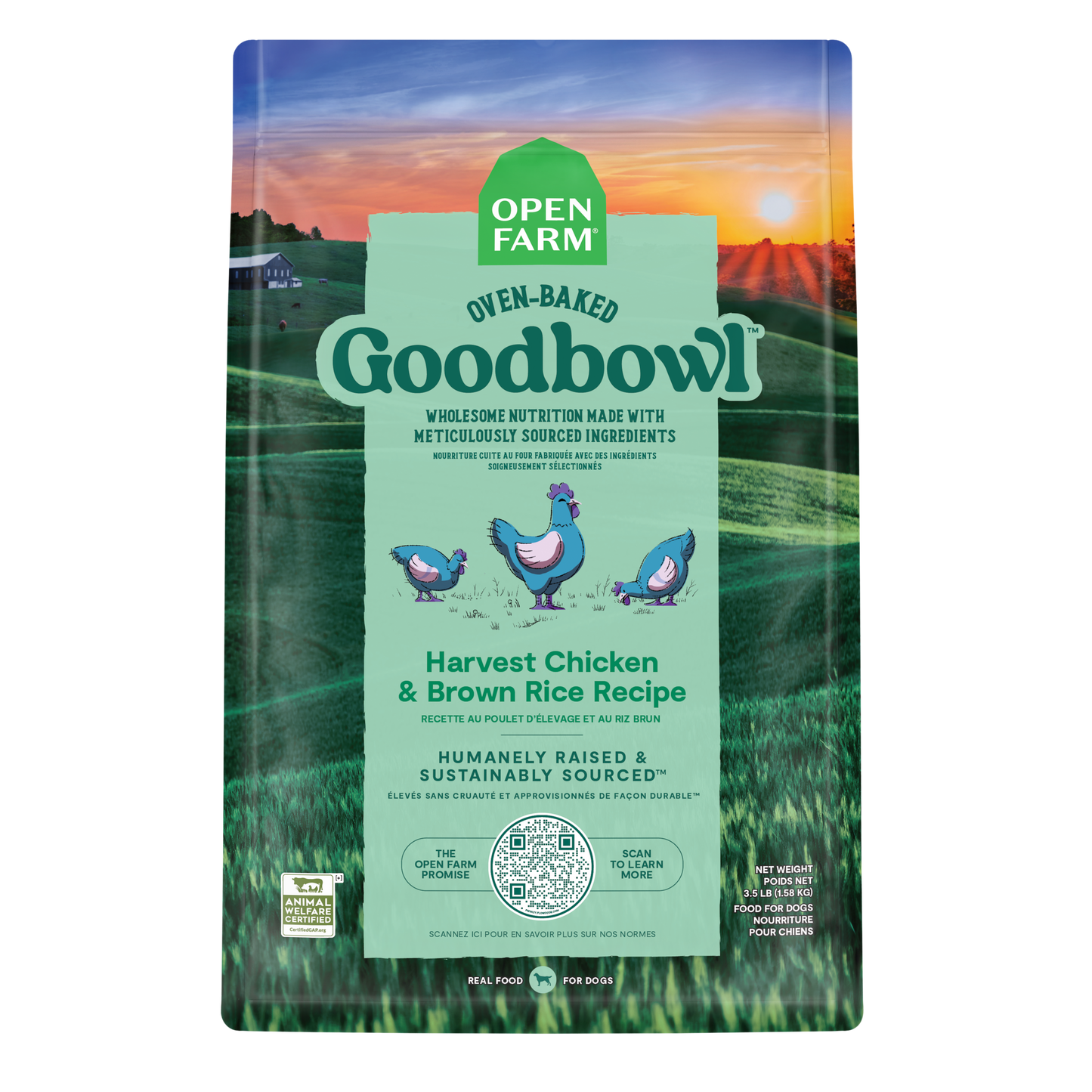 Open Farm Goodbowl Harvest Chicken & Brown Rice Recipe For Dogs 22lb Bag