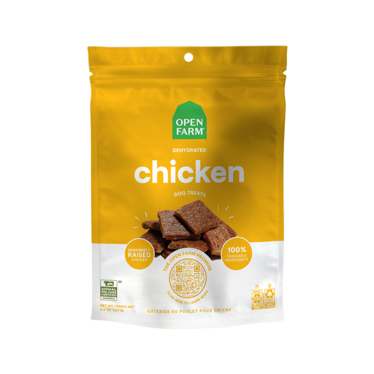 Open Farm Dehydrated Chicken Recipe Treats For Dogs 4.5oz Bag