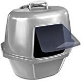 Van Ness Enclosed Corner Cat Litter Pan, Silver