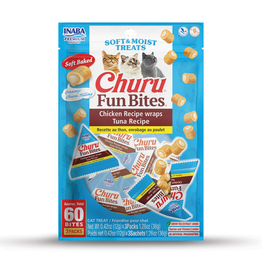 INABA Churu Fun Bites for Cats 0.42oz 3pk Tuna Recipe