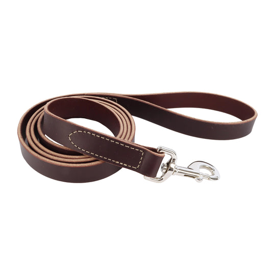 Coastal Circle T Latigo Leather Dog Leash, Latigo, Small - 5/8in x 6ft