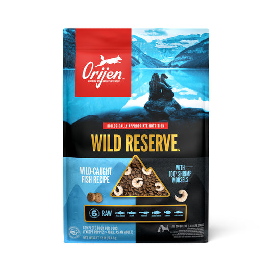 Orijen Grain Free Dry Dog Food Wild Reserve Wild-Caught Fish Recipe 12lb