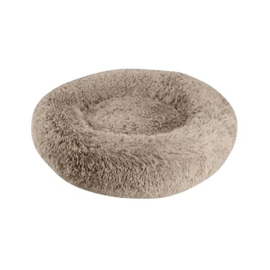 Arlee Warmly Shaggy Donut Dog Bed Taupe 22 x 22 x 8in