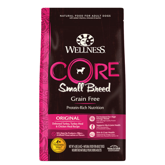 Wellness CORE Natural Grain Free Dry Dog Food Small Breed 4lb Bag